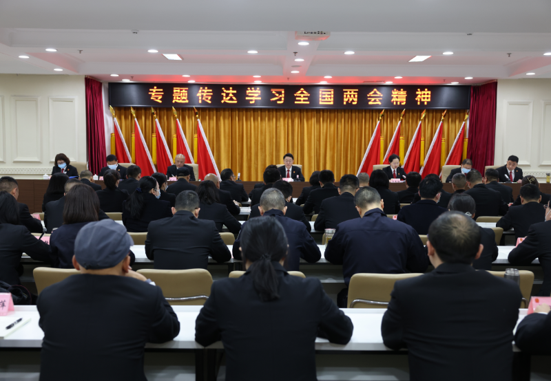 绵阳法院召开党组（扩大）会议 专题传达学习全国两会精神